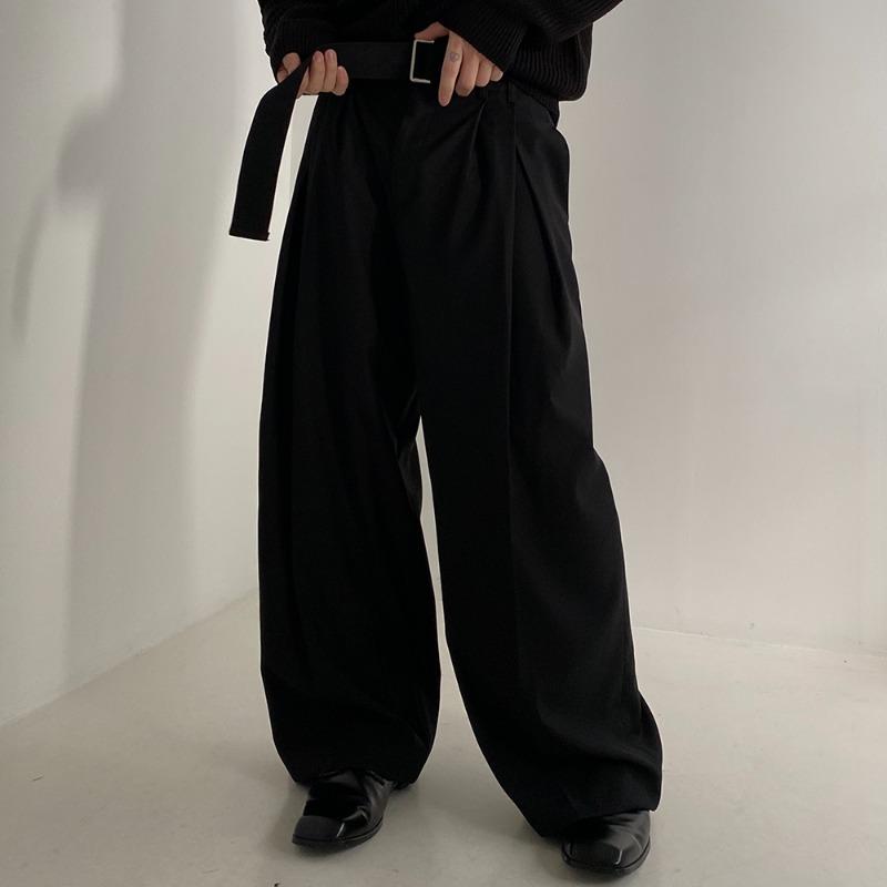 TWIN WIDE BELT SLACKS (3COLOR)