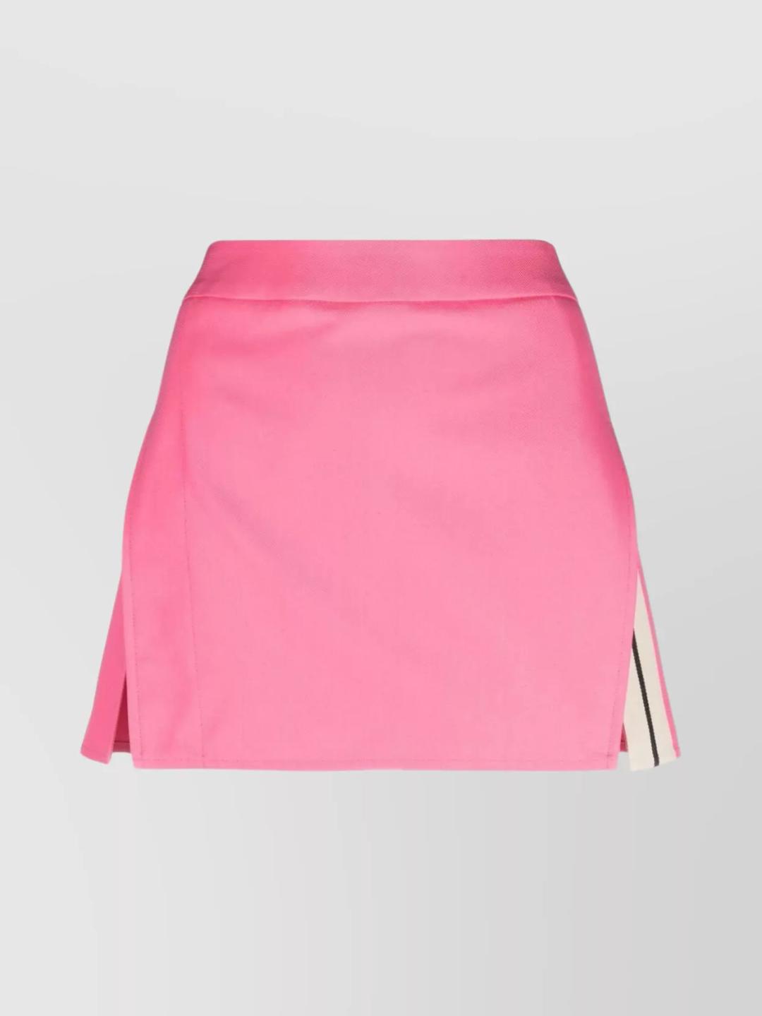A-line cotton blend mini skirt with stripe detailing