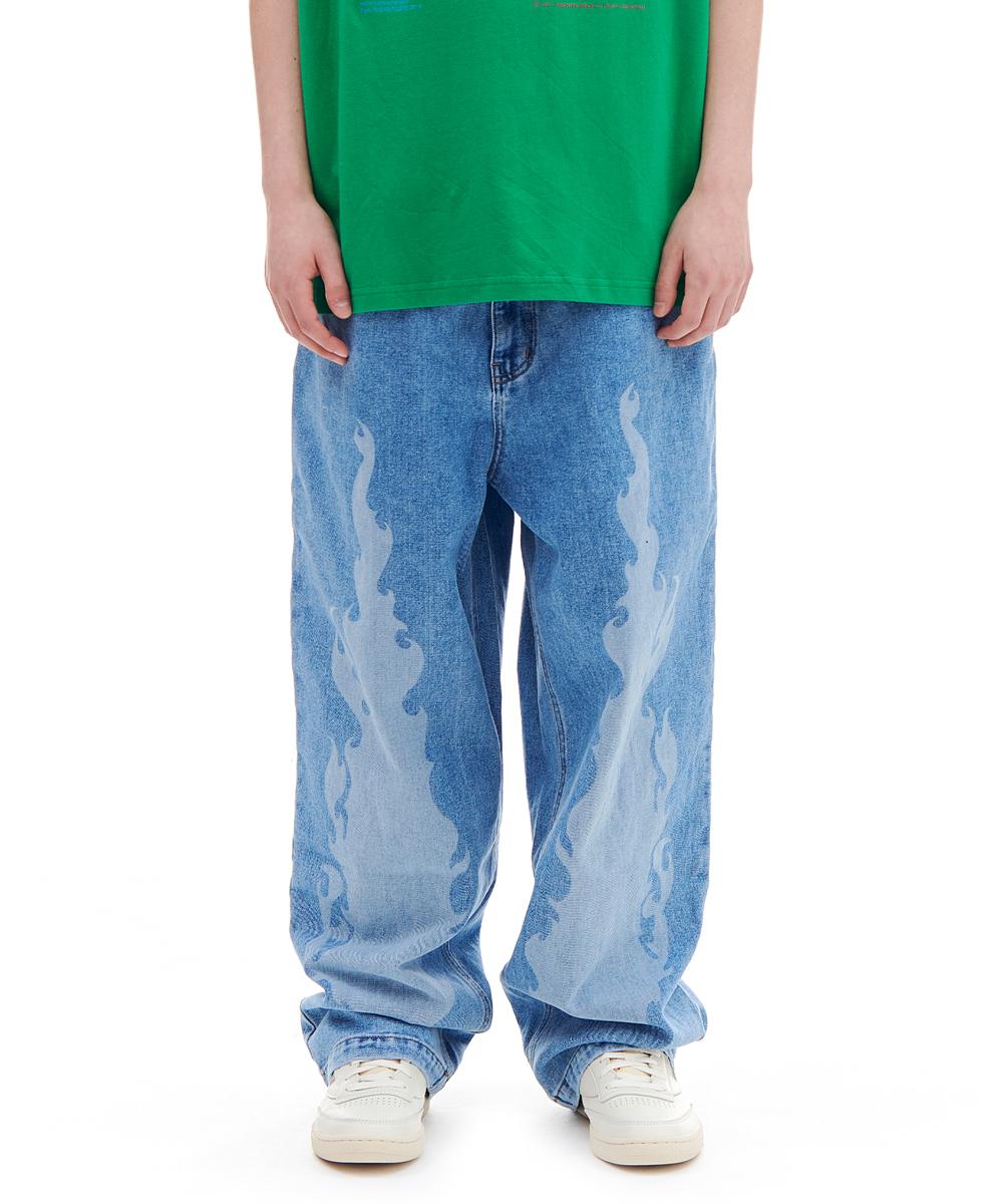 BURNING DENIM PANTS (LIGHT BLUE)