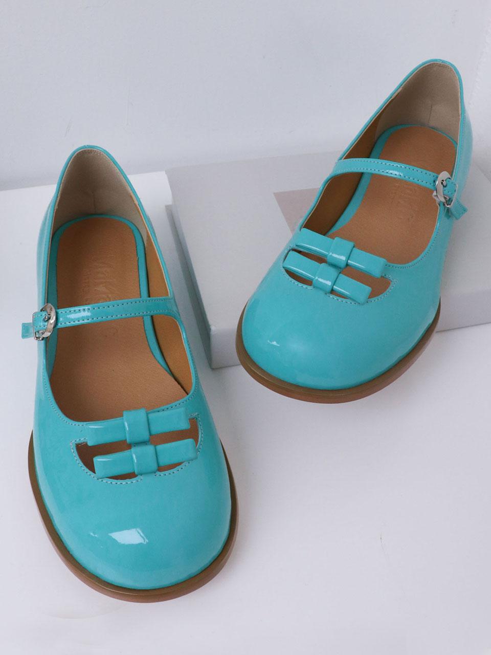 [머씨크라운] 비밍스마일 메리제인 2cm 플랫 _ 리본트윈스 _ 민트