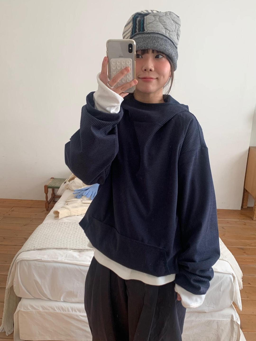 Waffle balaclava string hood T - unisex