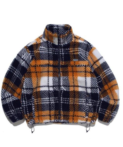 PHYPS® HEAVY BOA FLEECE TRACK JACKET CHECK ORANGE