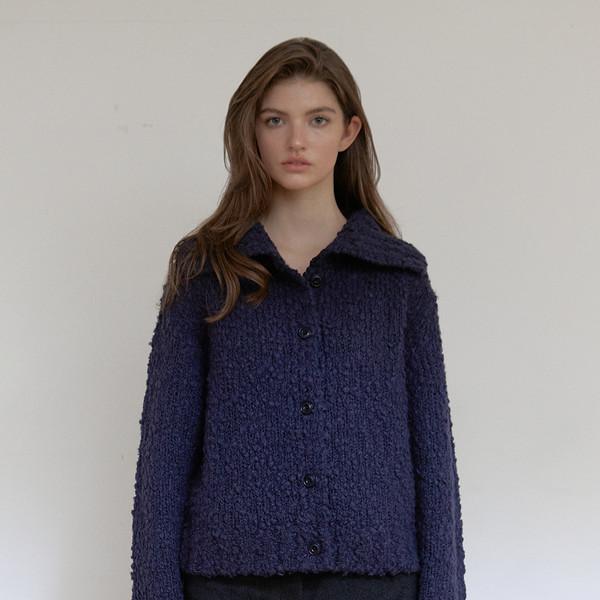 COZY HIGHNECK CARDIGAN (NAVY)