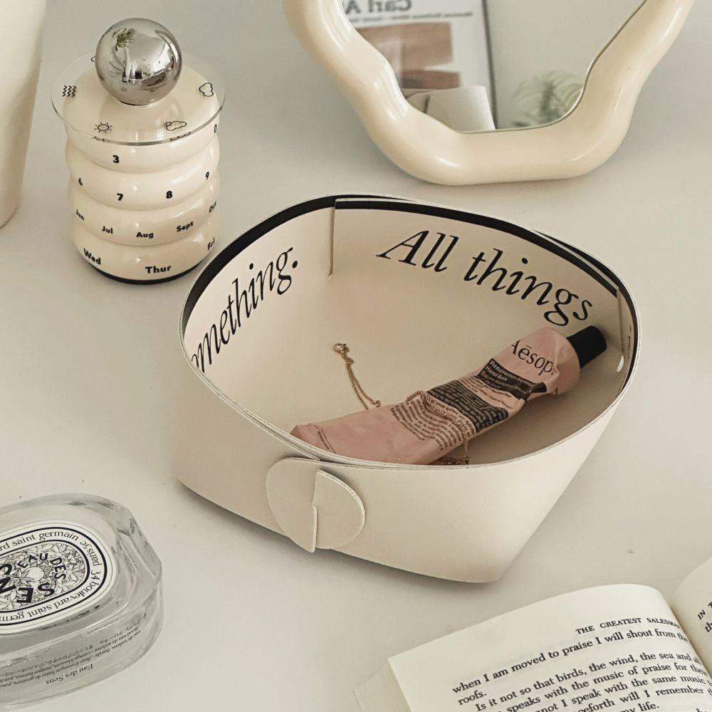 유월가게 썸띵 레터링 PU 가죽 악세사리 소품 트레이