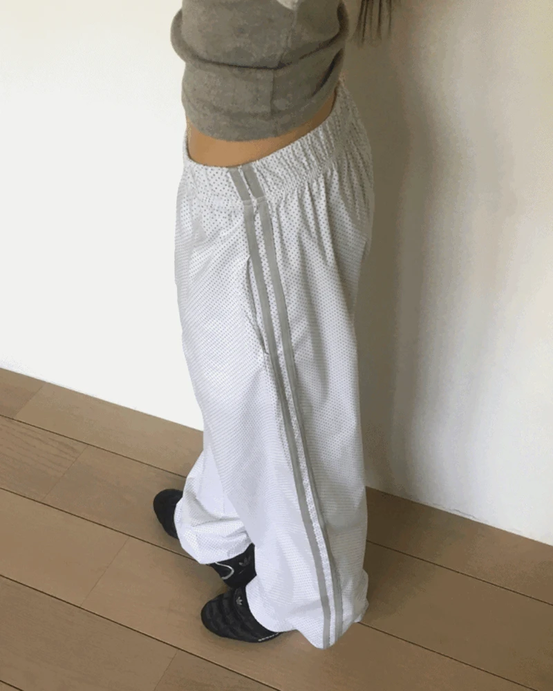 [3color🩶] 페노 도트 트랙 배색 나일론 팬츠