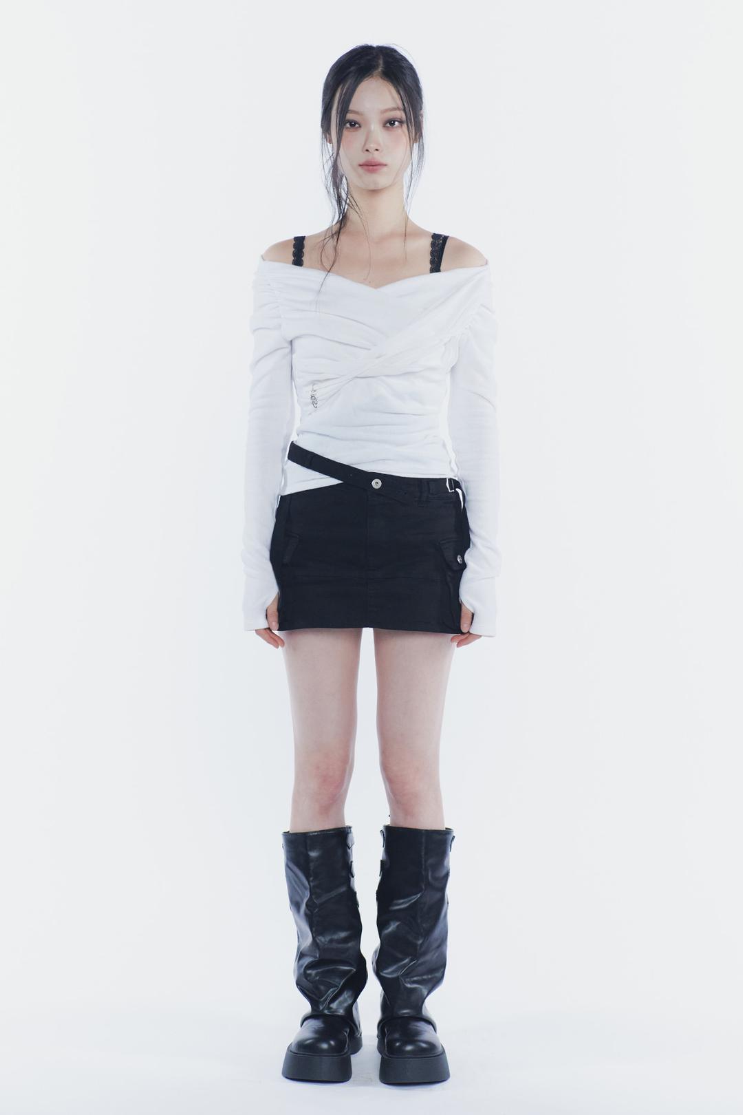 SOFT DRAPED OFF SHOULDER TOP white