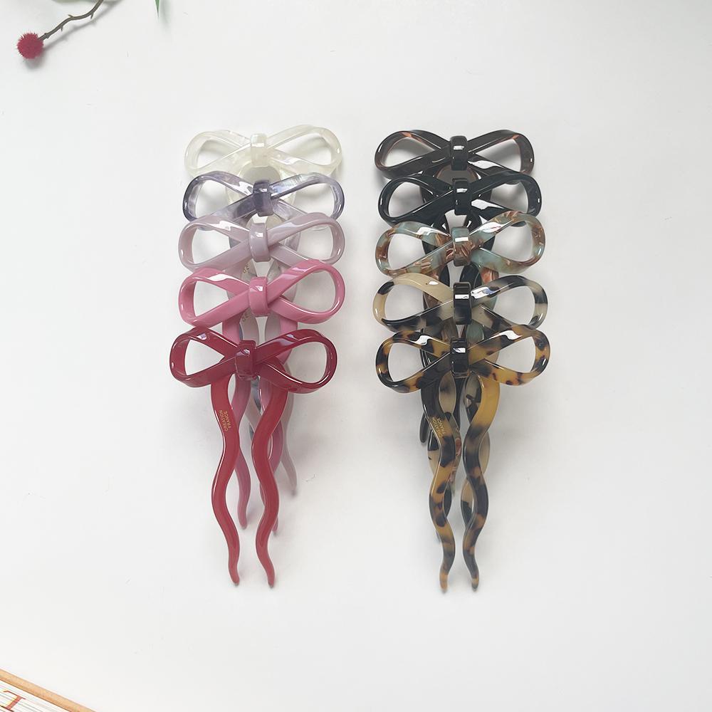 지금은 프랑스핀 리본 물결 U자 뒤꽂이 비녀