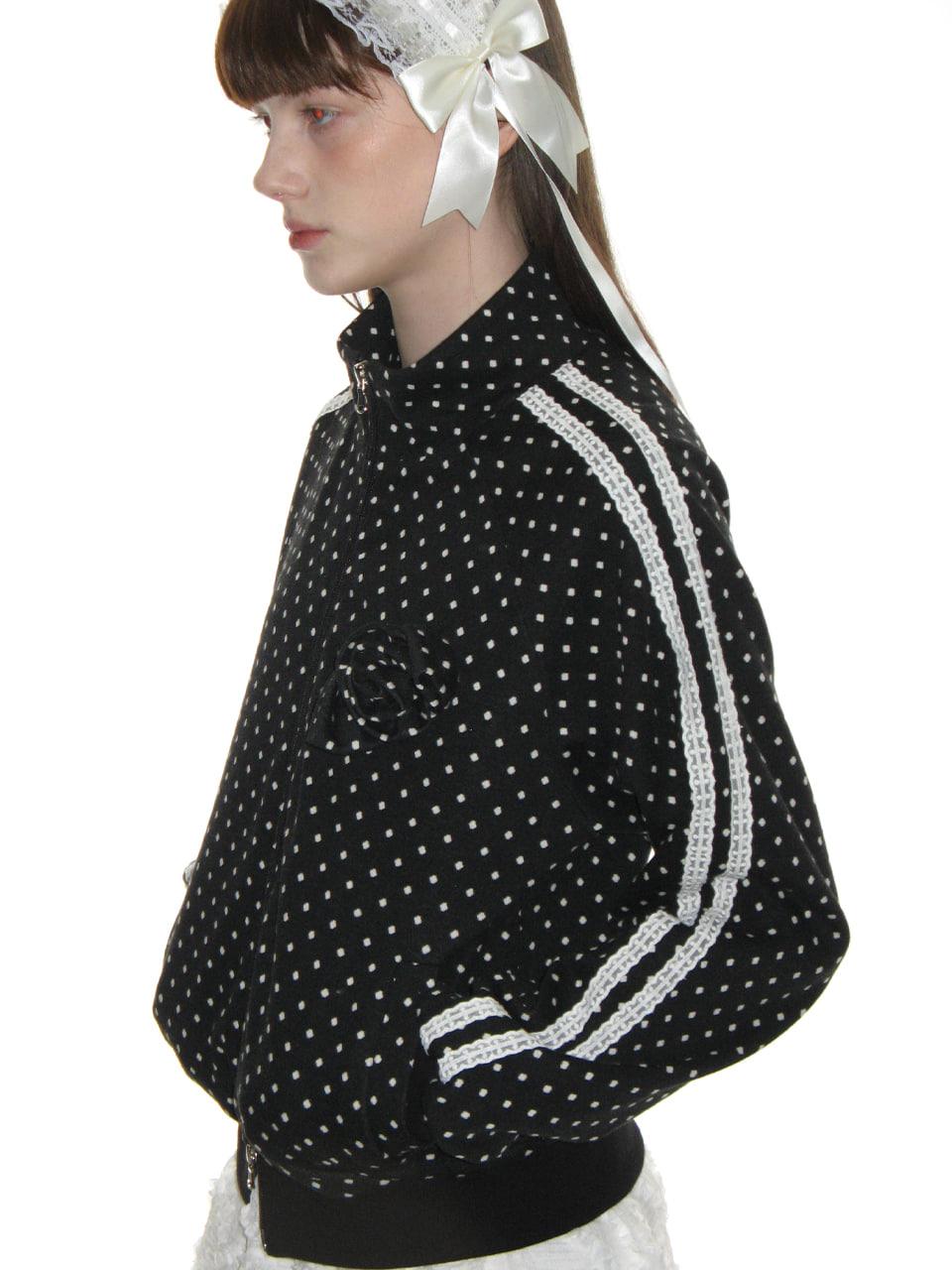 ROSE DOT TRACK JACKET_BLACK