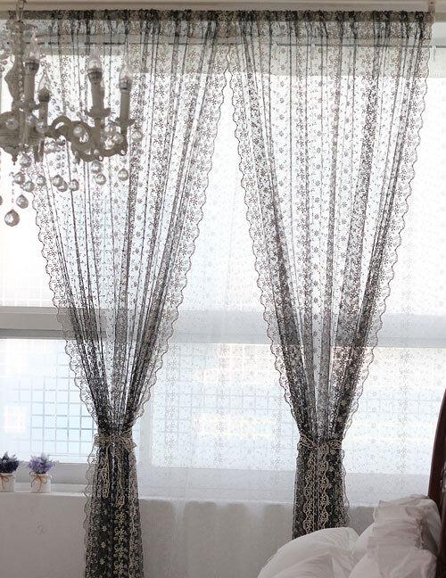 블랙스완 레이스 자수가예쁜 안방 거실 주방 가리게커튼
