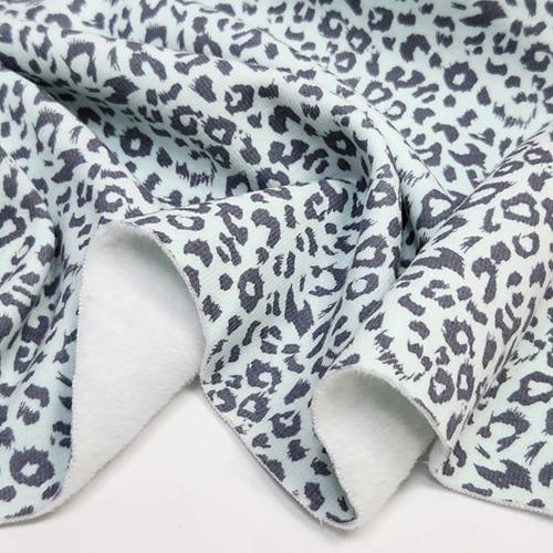 묻지마! 연습용 스판 밍크퍼 레오파드 스카이블루