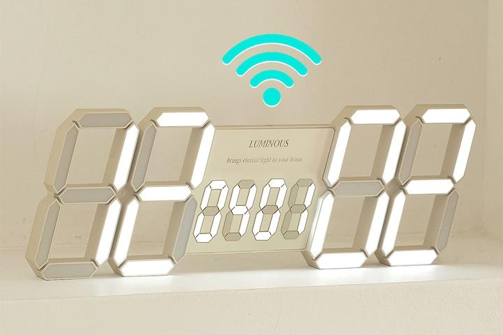 WIFI 전파수신 LED 벽시계 벽걸이 디지털 전자 대형 인테리어 집들이 선물 시계