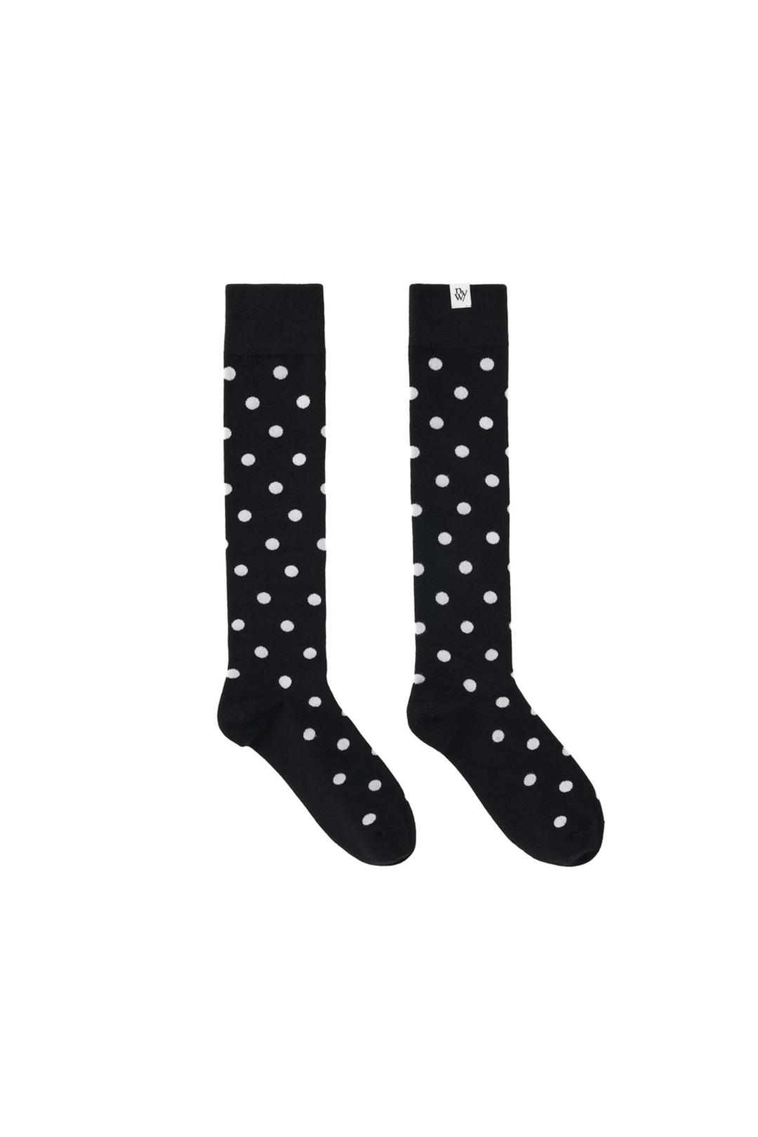 NYW DOT LONG SOCKS_BLACK