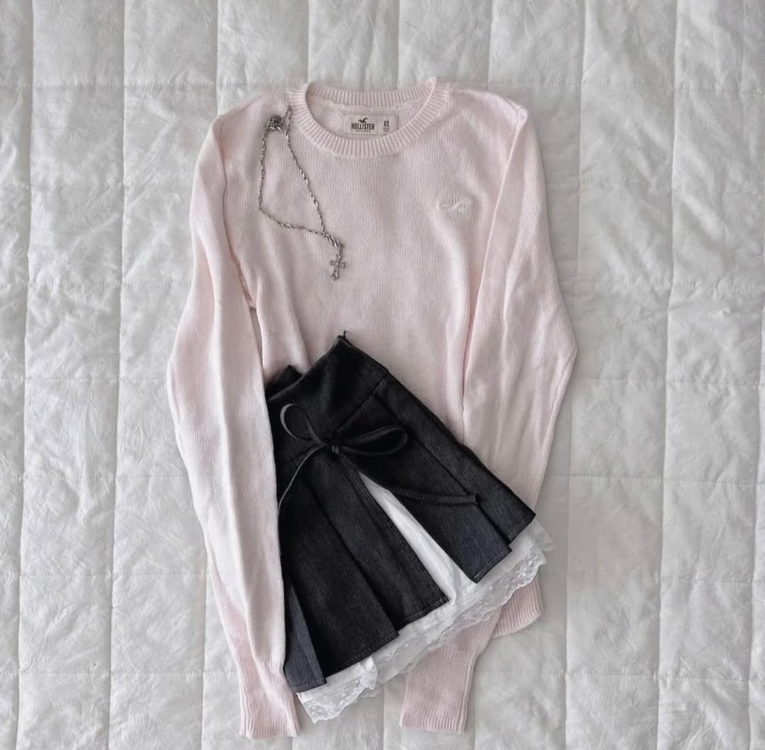 이코 어항 빈티지 홀리스터 아베크롬비 딸기우유 핑크 롱슬리브 니트 대장 | 후루츠패밀리