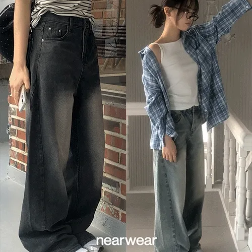 [얼리스프링 NEW🌷] [2기장/S~XL] 리턴 사이드 절개 와이드 데님 (5color)