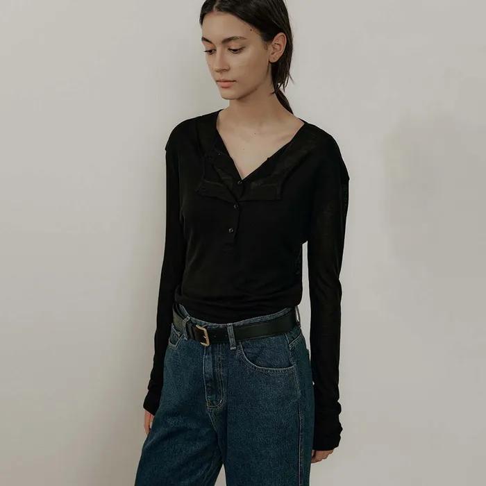 Layered Long Sleeve T_Black