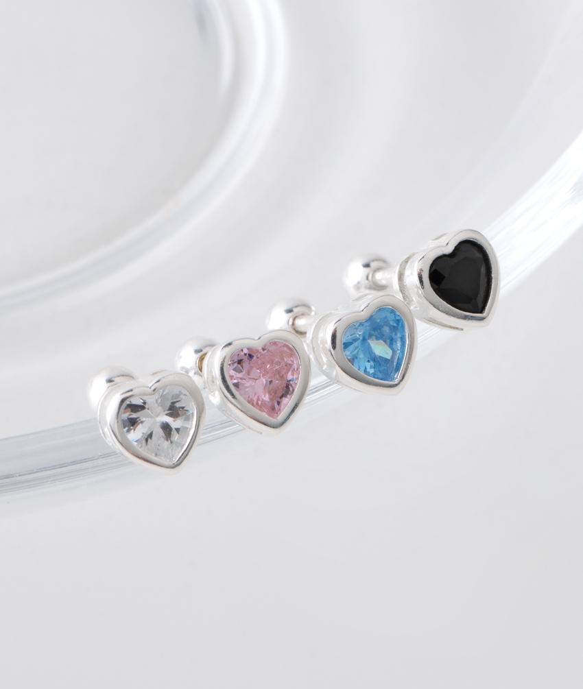 [925실버] 캔디 하트 바벨 피어싱