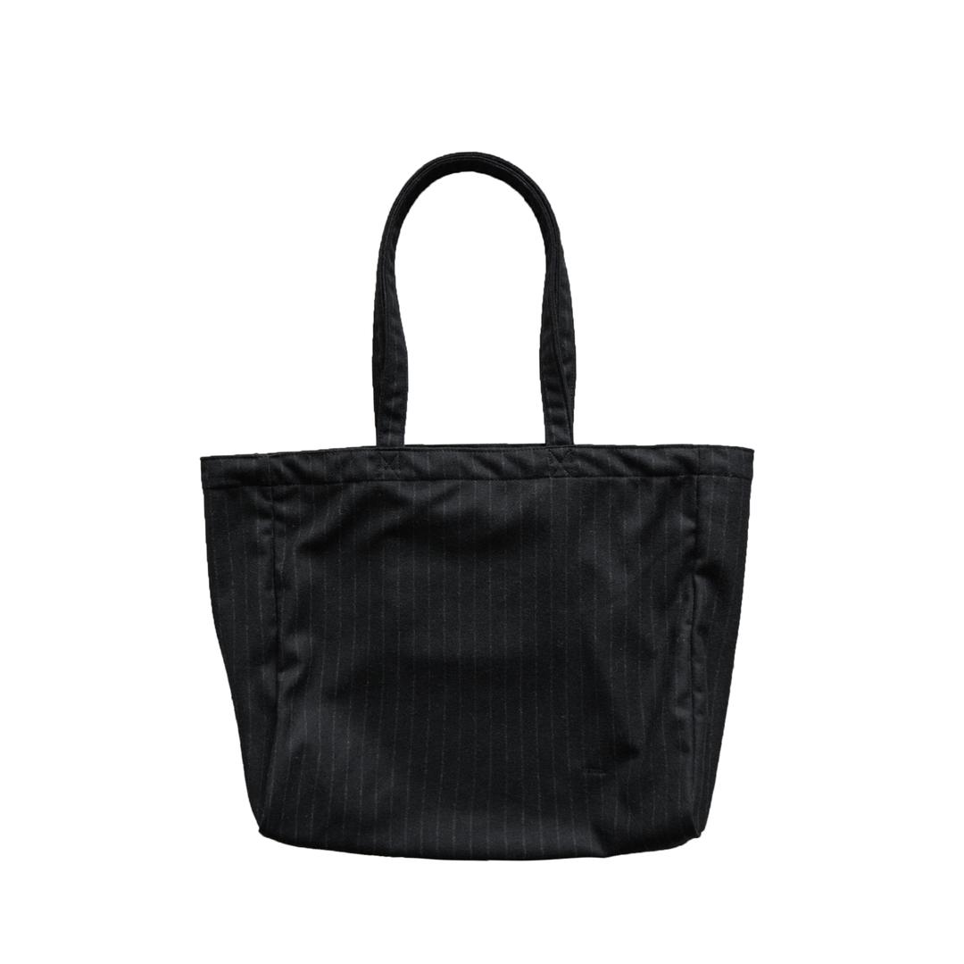 WOOL BLENDED SHOULDER BAG (Black stripe)
