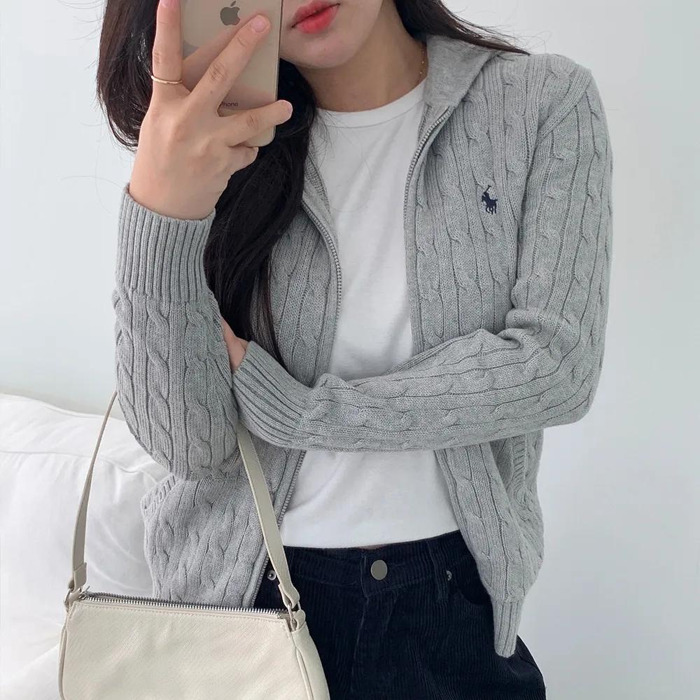 폴로 랄프 로렌 코튼 케이블 니트 후드집업 보이즈 323-951123