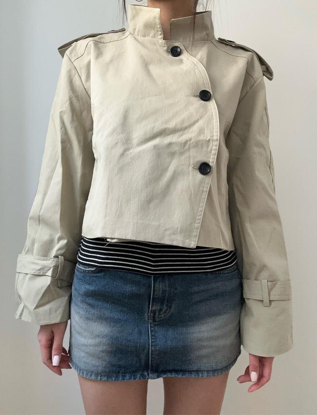 bronze short trench coat