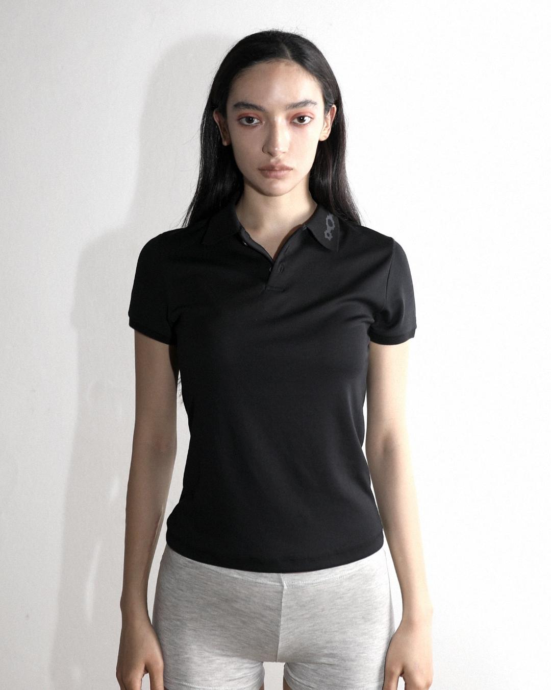 Triclipse Jacquard Collar Polo T-shirt Black