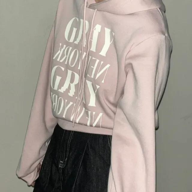 Grey semi-crop hoody 기모 그레이 세미크롭 슬림핏 후드티 (3col)