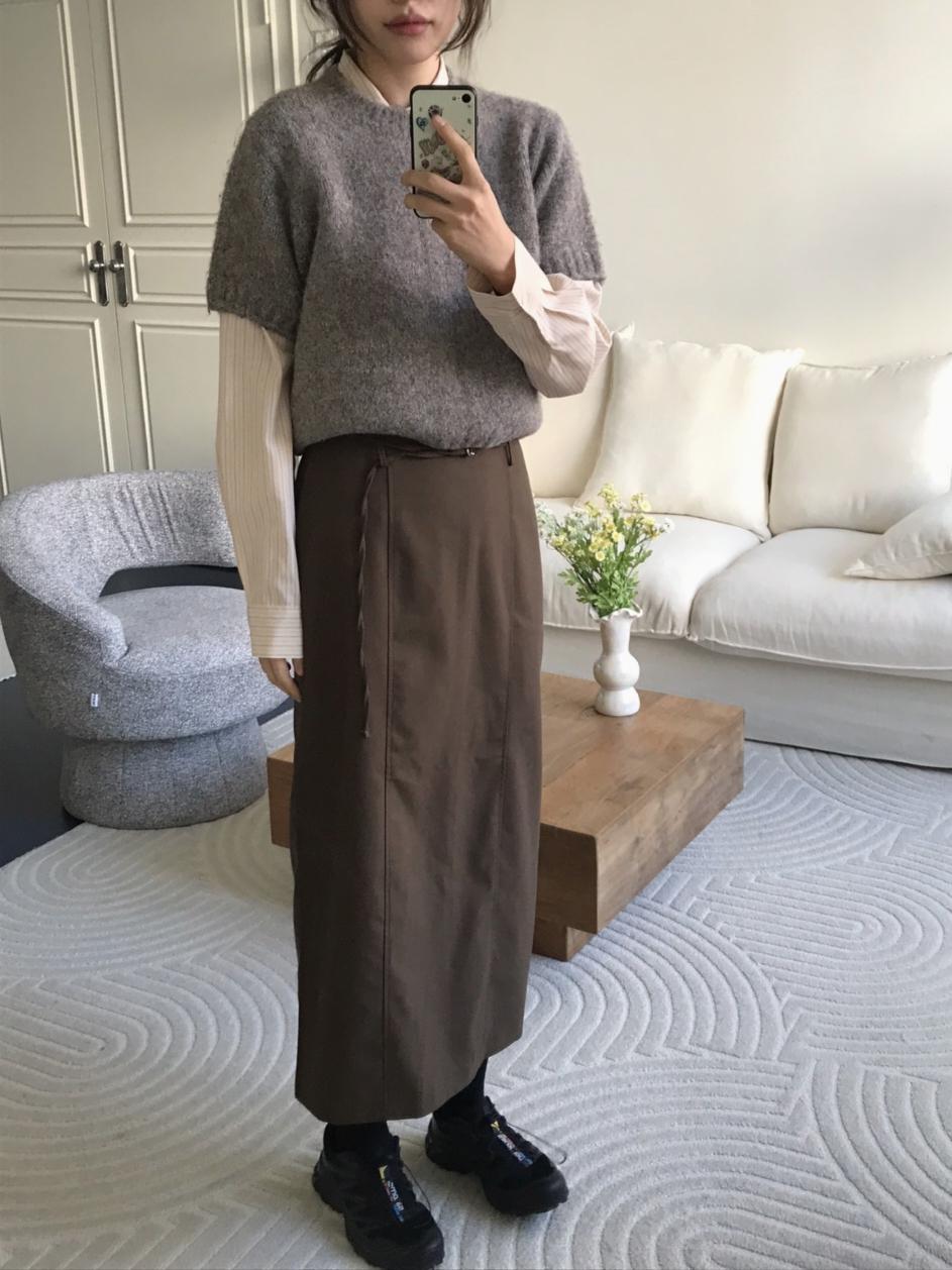 디플리 [S-M] 25클래식 스트랩벨트 롱스커트 3colors