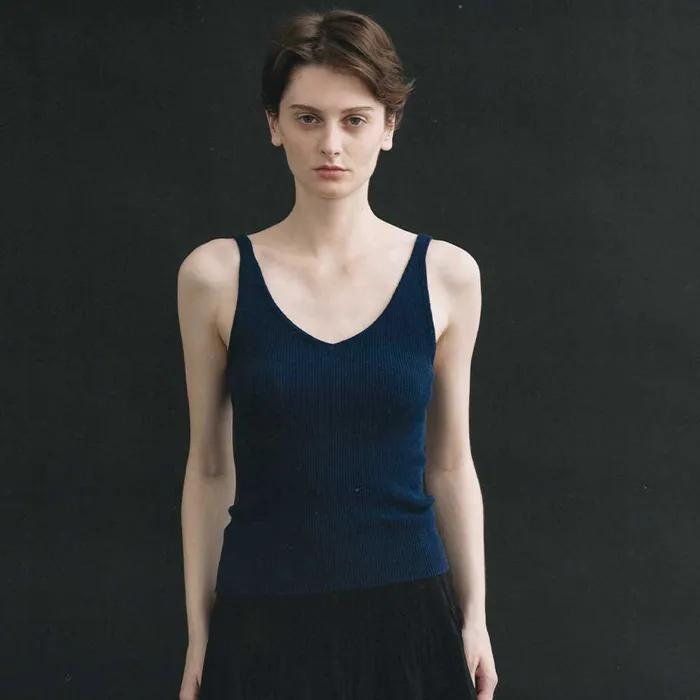Haze v-neck sleeveless (Navy)