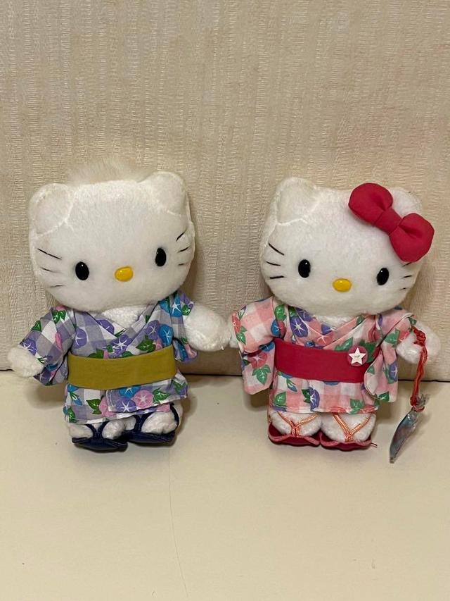 Hello kitty、浴衣姿のペアぬいぐるみ、ダニエル&キティ。かなりのレア物