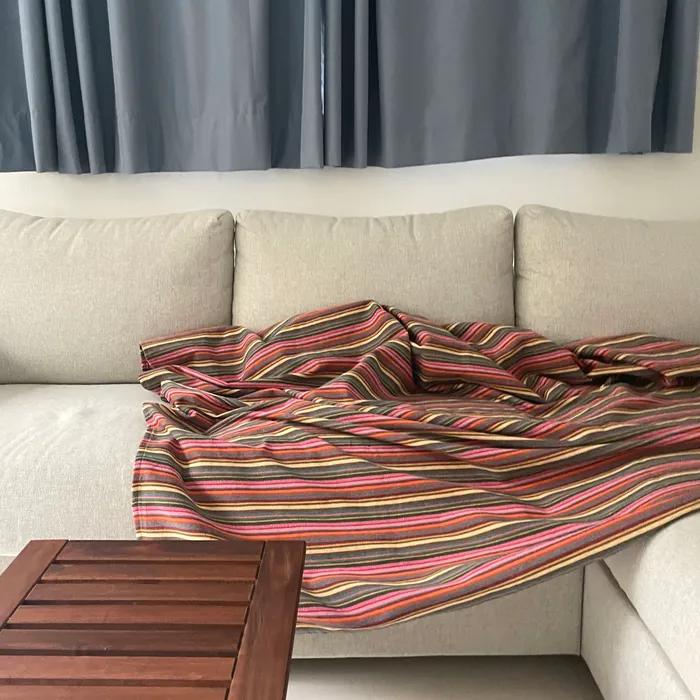 multi stripe blanket / pink 블랭킷