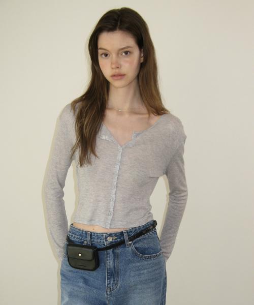Lovey Button Cardigan - Grey