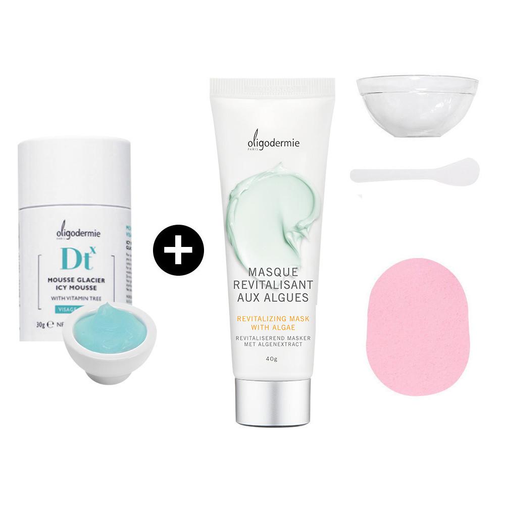 올리고더미 아이시무스 30g+크림마스크 40g+스파츌러+플라스틱볼+해면  (쿨링 진정 모공케어)