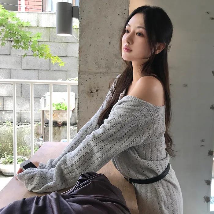 블레이크 울 니트 원피스 ( 그레이 )
