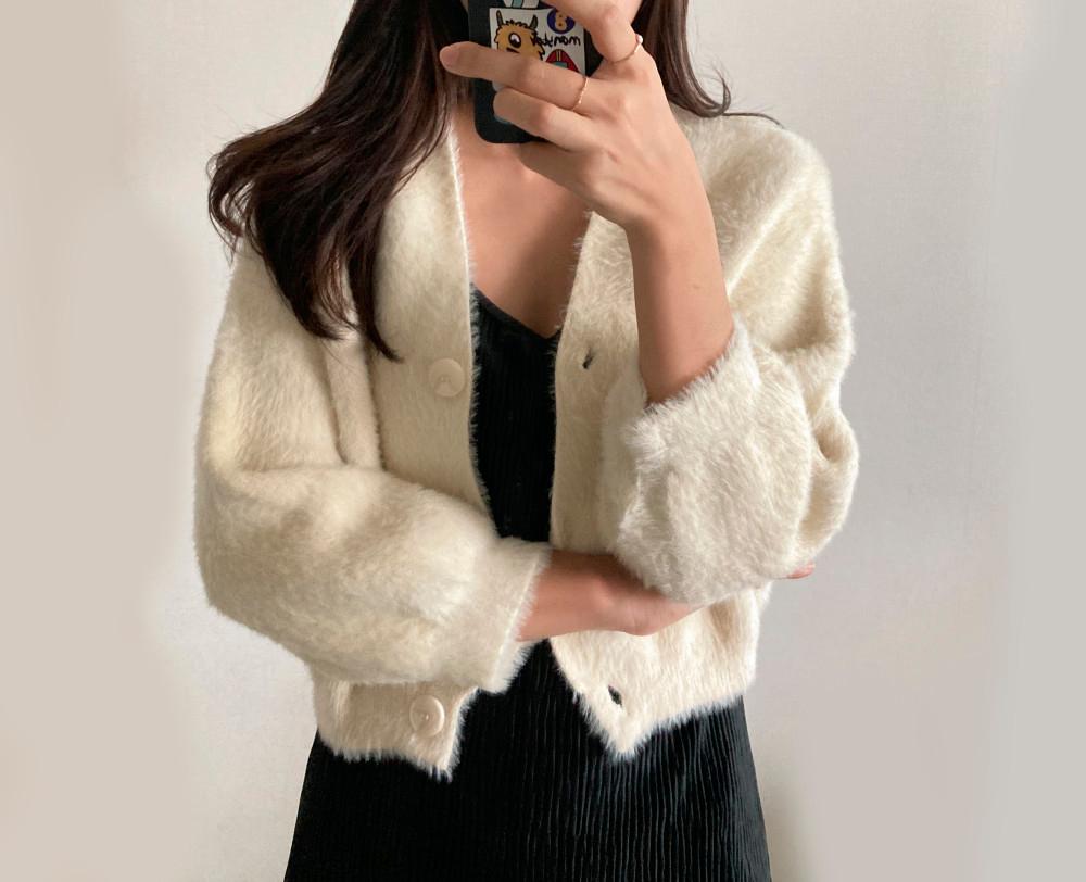 아이보리 차콜 프리미엄 털안빠지는 앙고라 가디건 부드러운 고퀄리티 여리여리 러블리 가디건