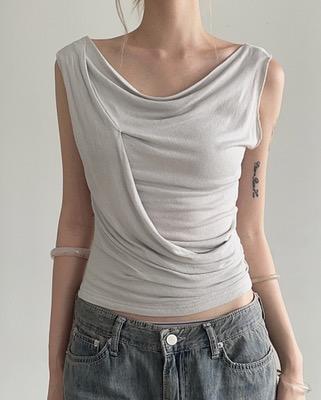 modal pintuck wrinkle tee (3color)