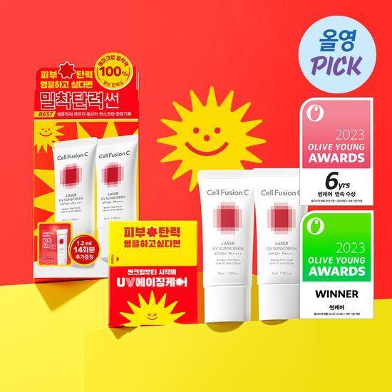 [5월올영픽/화잘먹썬/밀착보송] 셀퓨전씨 레이저 UV 썬스크린 35ml+35ml (+2주 체험키트) 기획세트