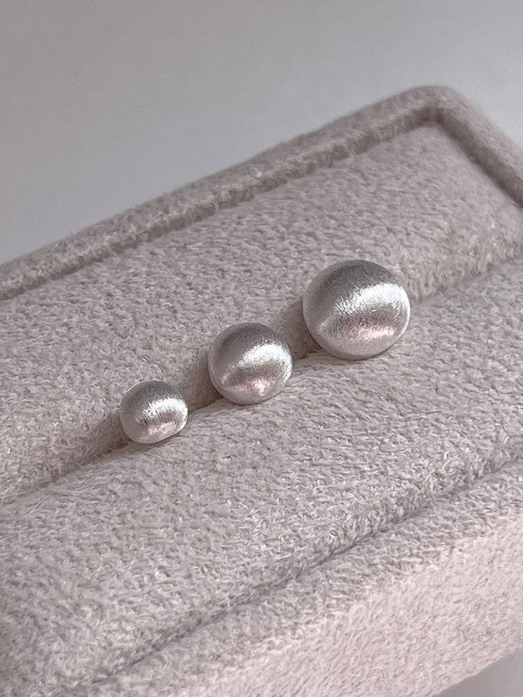 실버925 빈티지 무광 볼 귀걸이 3size