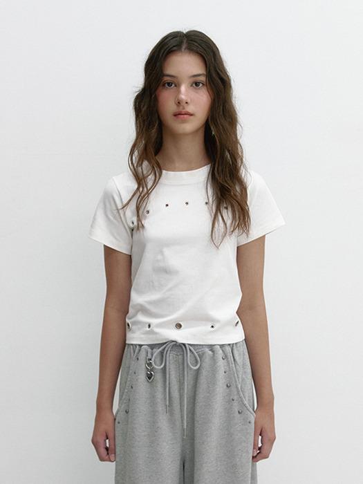 CURVE EYELET T (IVORY)