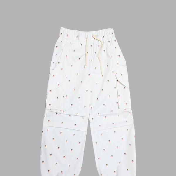 STRAWBERRY HEART CARGO PANTS (WHITE)