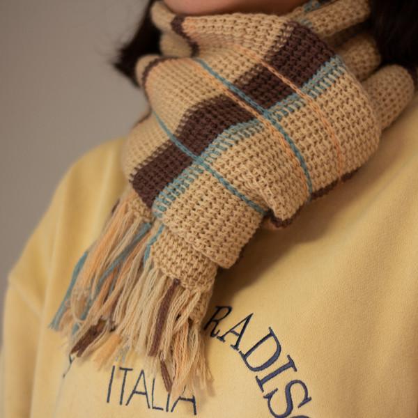 Classic check scarf DIY ( afghan crochet )