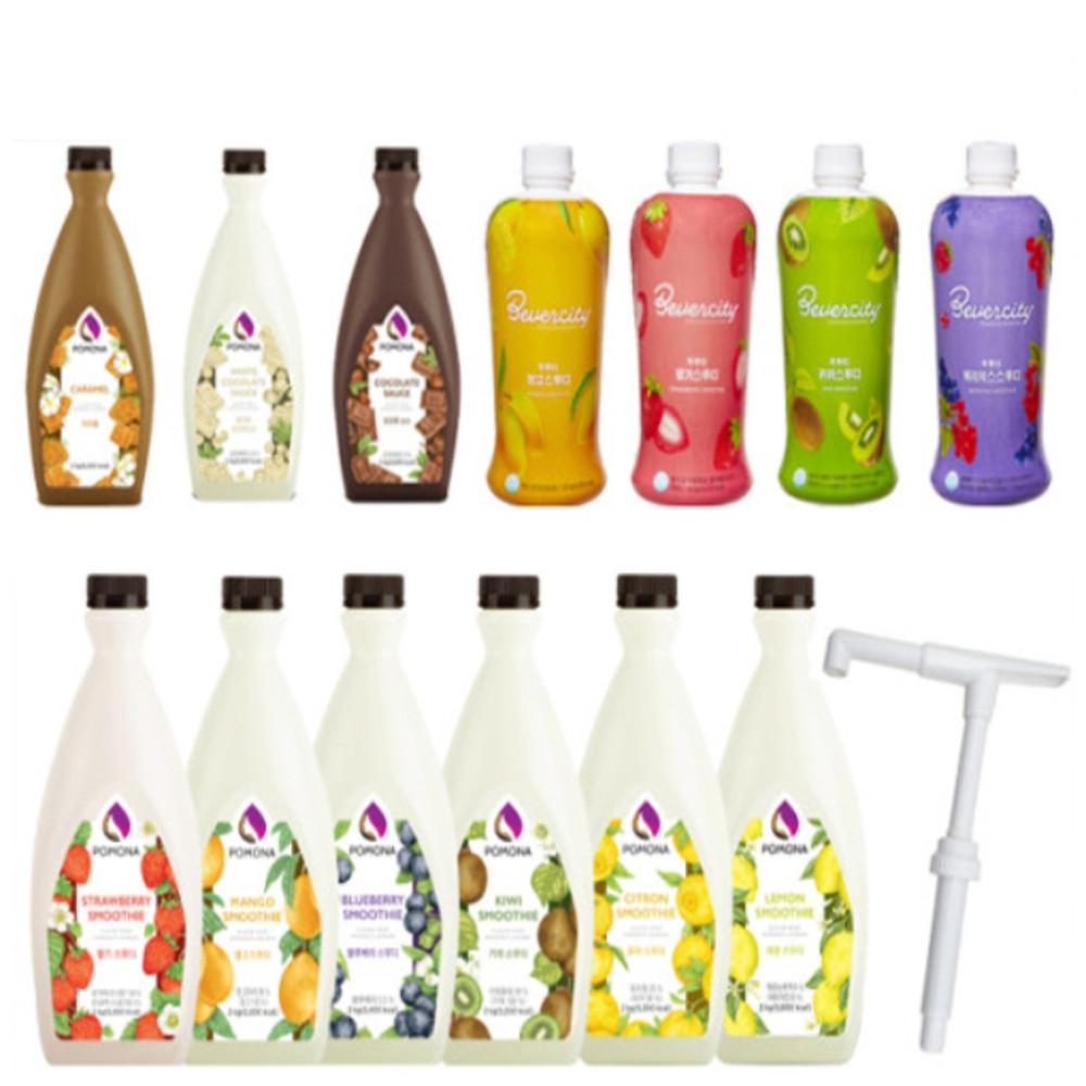 포모나 스무디 소스 펌프 딸기 망고 키위 블루베리 유자 레몬 코코렛 카라멜