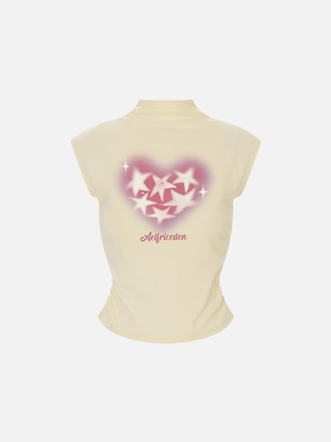 Aelfric Eden Star Heart Print Tank Top - Apricot / XS