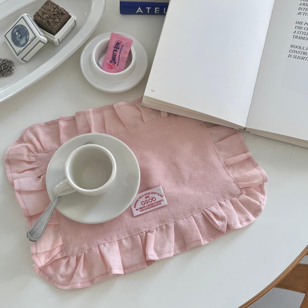 아소브 테이블웨어 핑크린넨 러블리프릴 테이블매트 (3size)