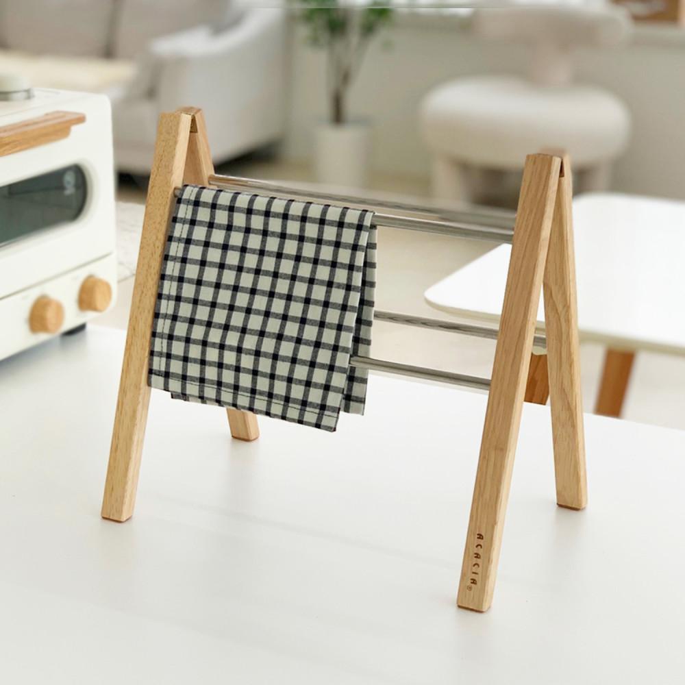 주방정리 우드 미니 행주 건조대 행주걸이