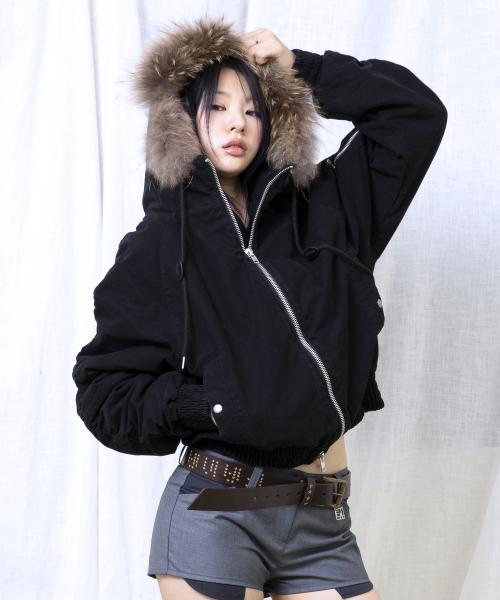 GJ098 러스티 N2B 숏 파카 (BLACK)