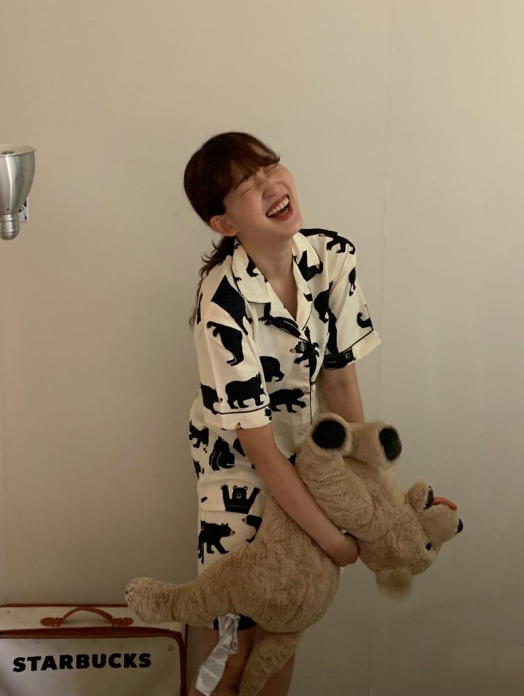 [누적2000장]반팔 커플잠옷 댄싱베어 빅사이즈잠옷 3XL 2XL 남자잠옷 패밀리파자마