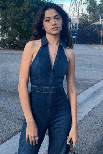 [S 당일배송]  ♥아이돌&셀럽 협찬♥  올인원 블루 데님 점프수트 (S,M)