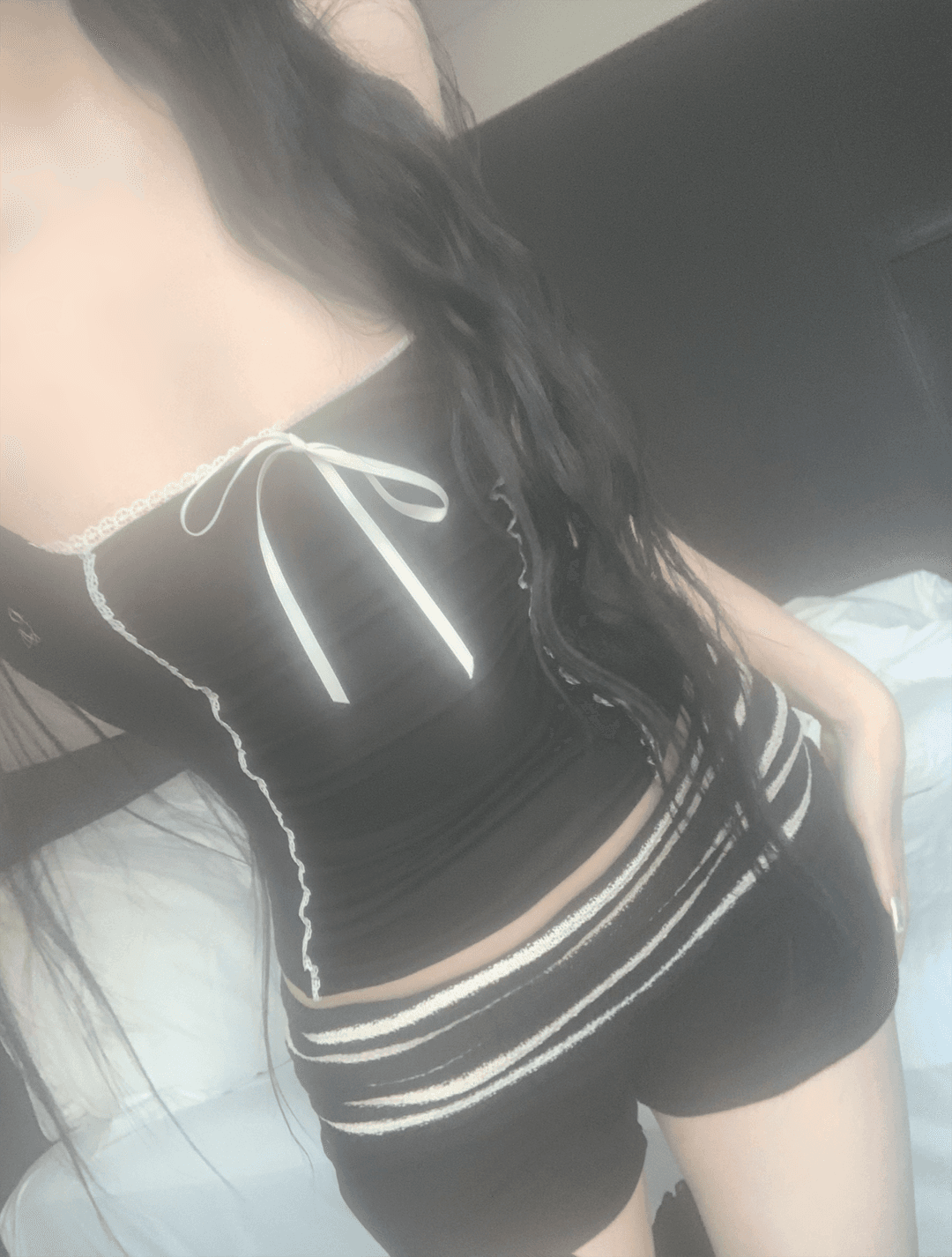 Verena Ribbon Lace Top (black)