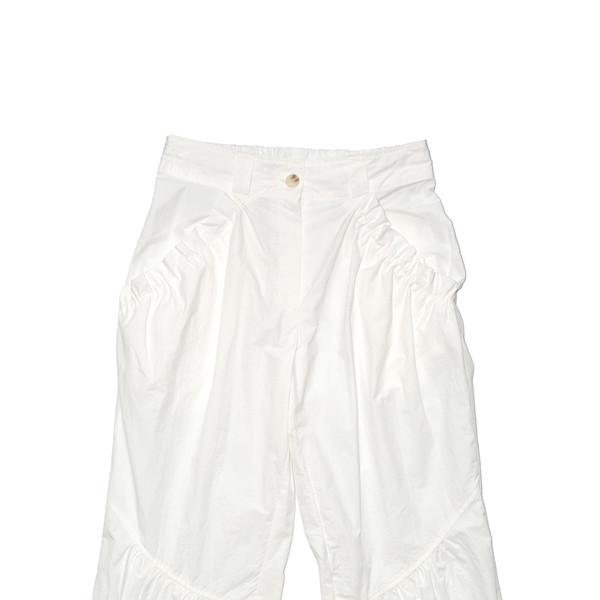 Capri Nylon Shirring Pants Ivory