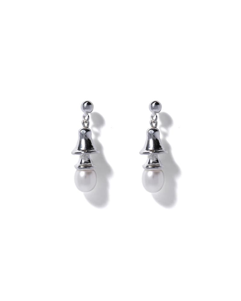 PEARL BELL SILVER EARRINGS