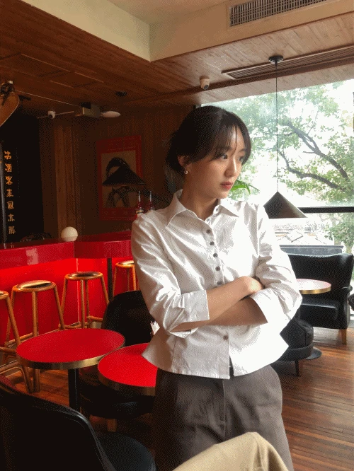 베이 7부 라인 셔츠